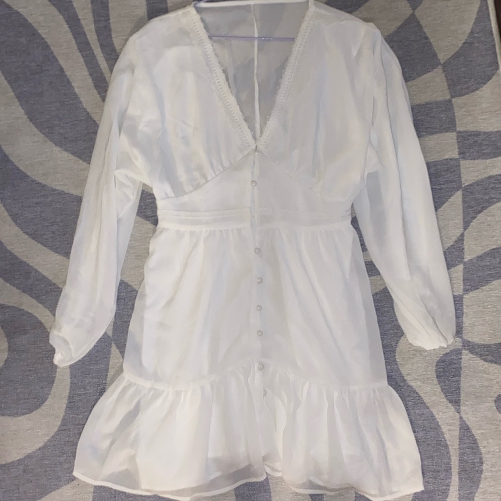 White Button-Up Dress